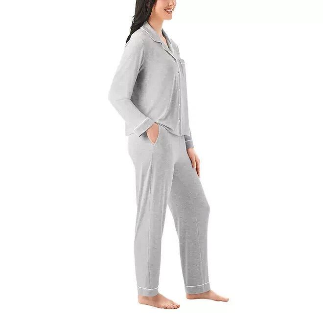 Member's Mark Women's Notch Collar Pajama Set Size XXL Grey