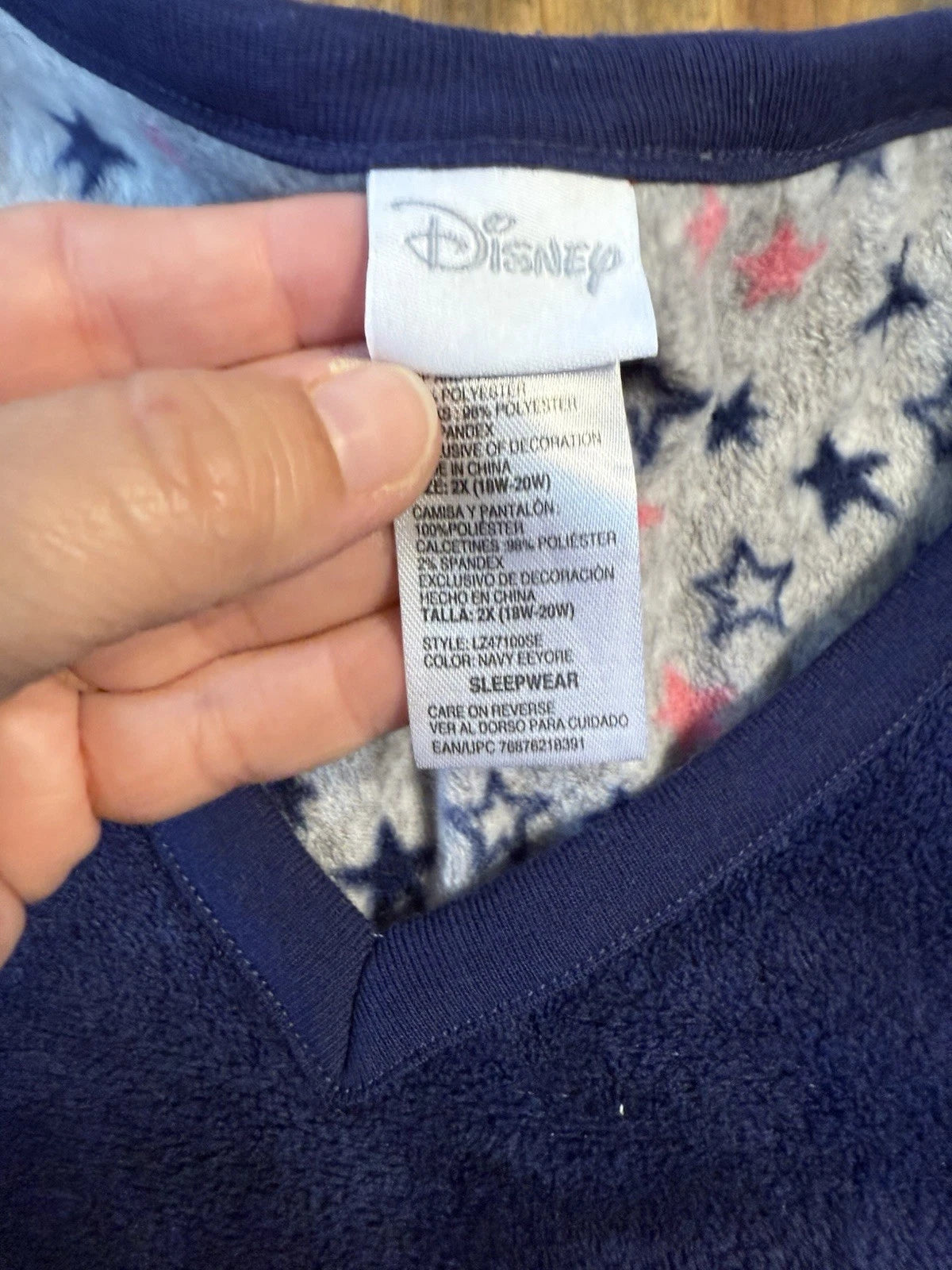 Disney 2 Piece Women’s Fuzzy Pajamas Eeyore Winnie The Pooh Size 2X Let Me Sleep