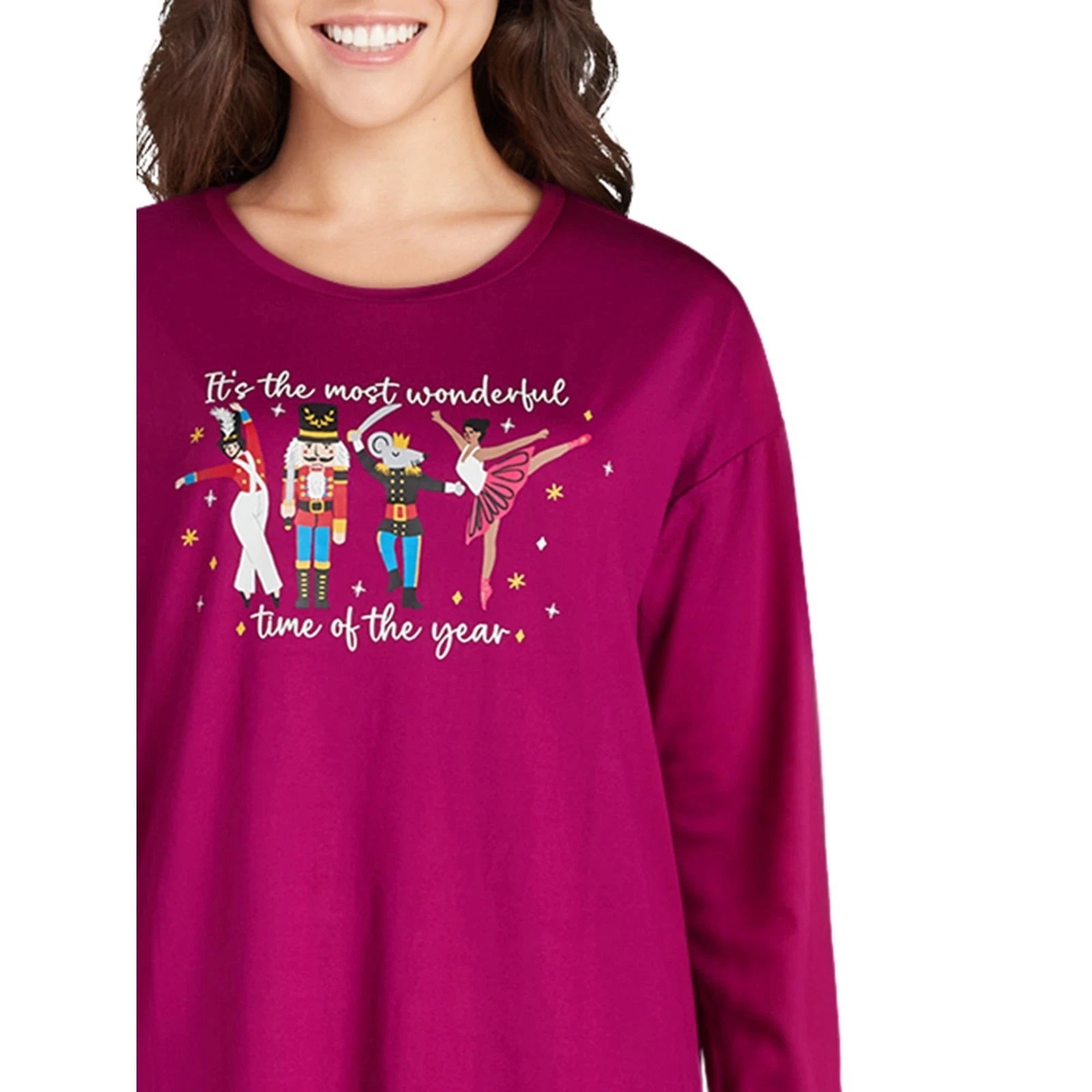 Joyspun Women's Size Small (4-6) Purple Nutcracker Pajamas Joggers Set Christmas