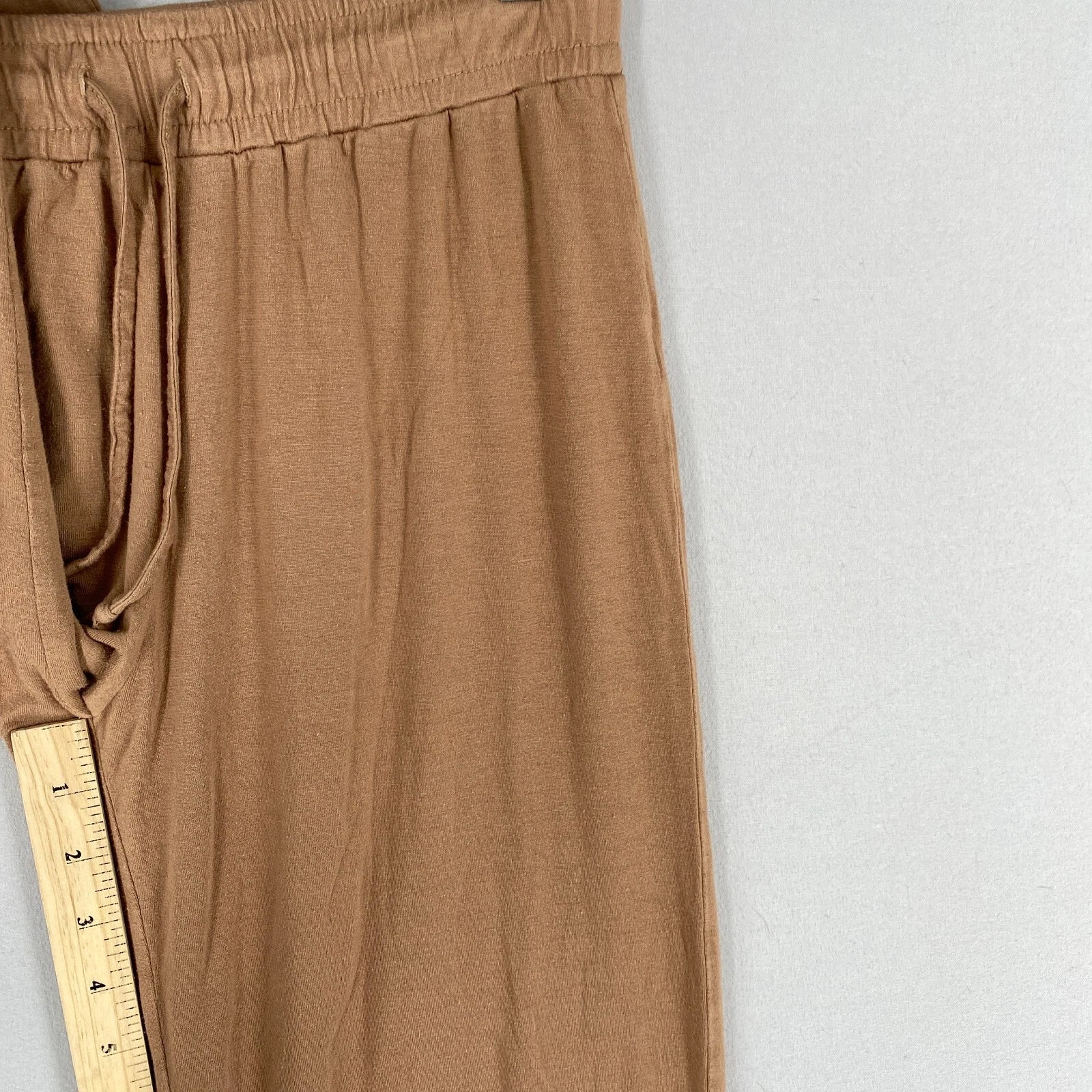 Nuuds Pajama Set Top & Pants Womens Size XS Brown Crewneck Pull On Bottoms