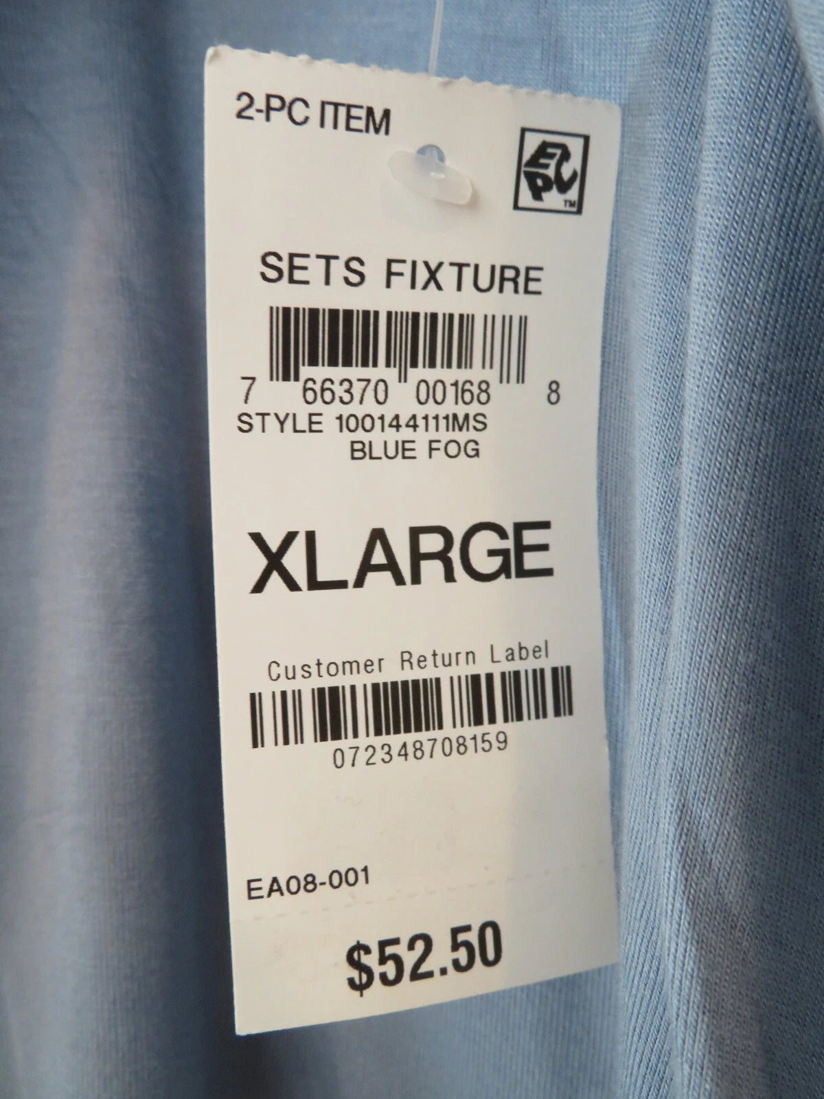 NWT New XL Alfani Intimates 2 pc pajamas set button top & shorts blue fog $52.50