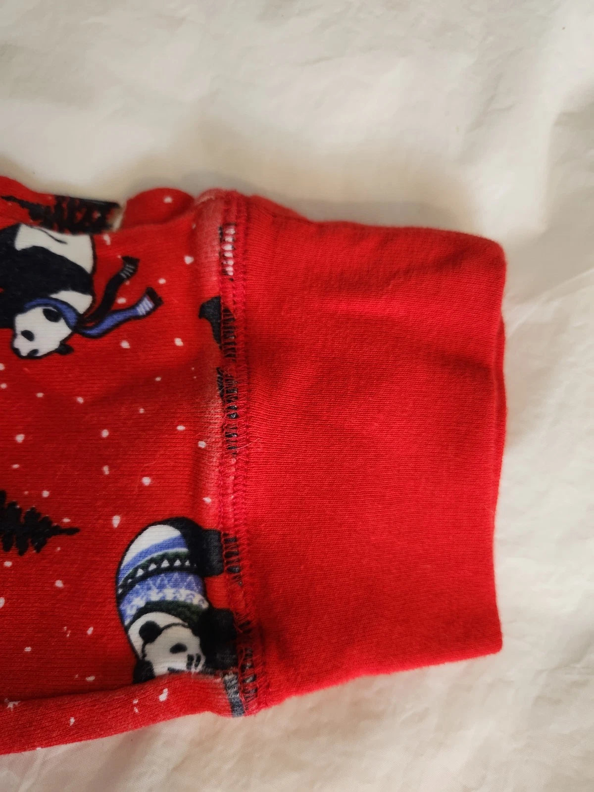 Red Panda Bear 100% Cotton 2pc PJ Winter Cozy Women's Medium Long Sleeve Stretch