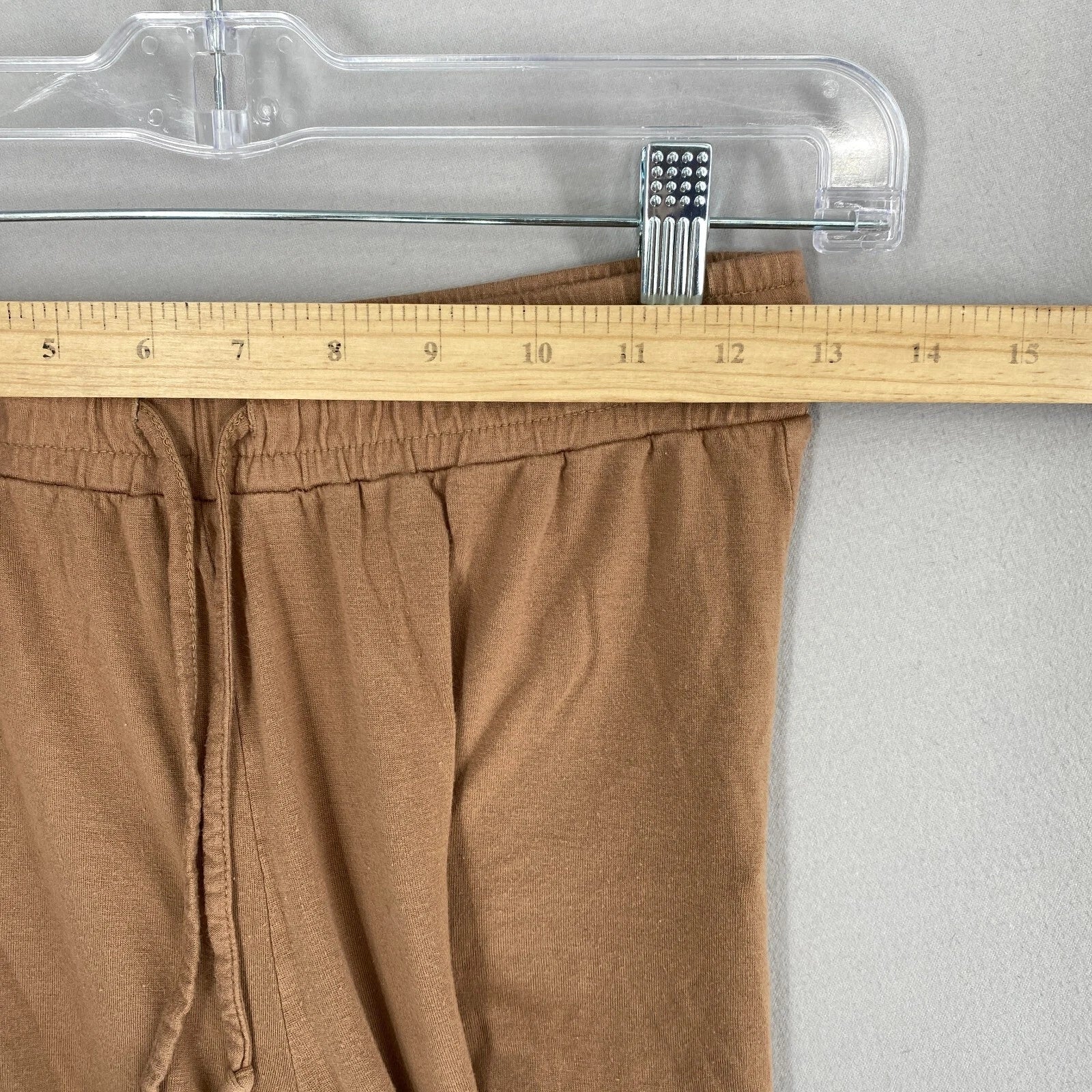 Nuuds Pajama Set Top & Pants Womens Size XS Brown Crewneck Pull On Bottoms