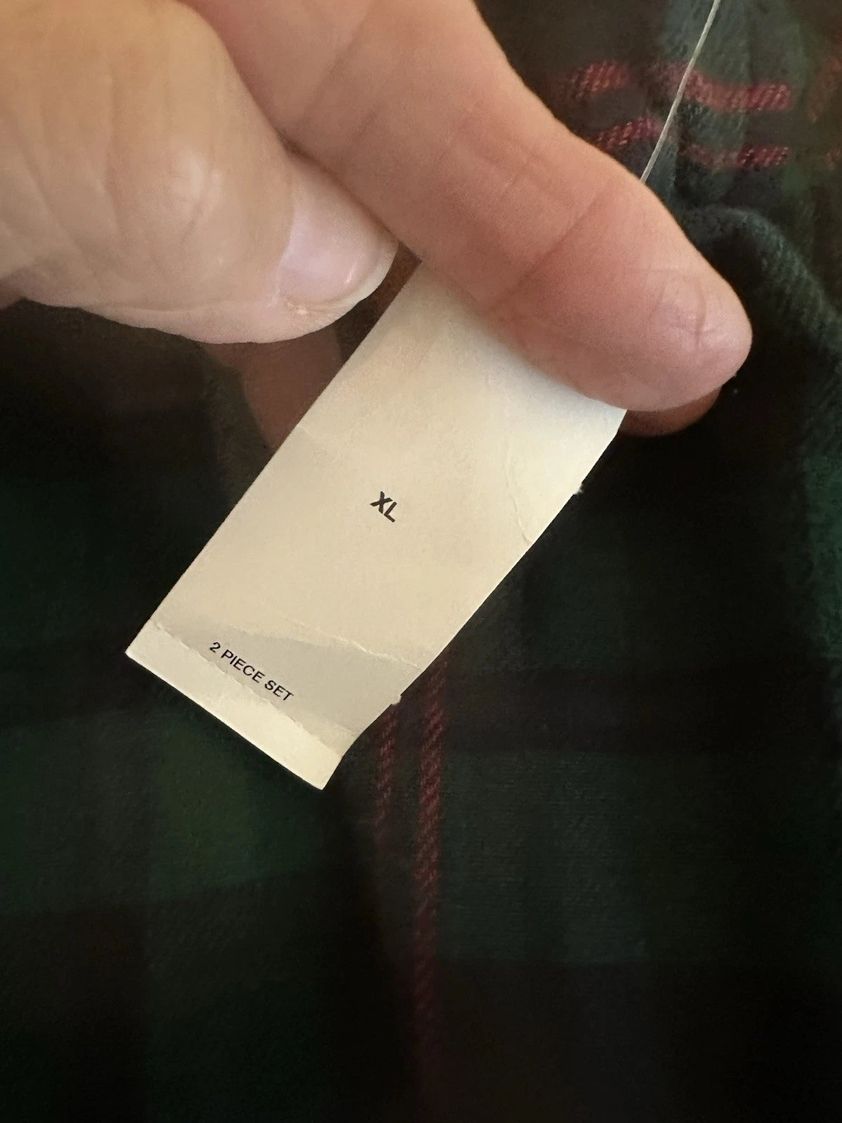 Old Navy Matching Flannel Pajama Set Blue & Green Tartan Plaid Size XL NWT