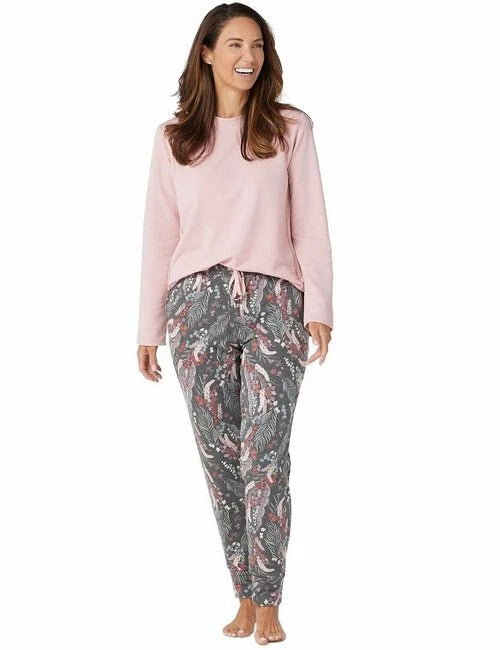 Cuddl Duds Black Foulard Comfortwear Jogger Pajama Set XS New