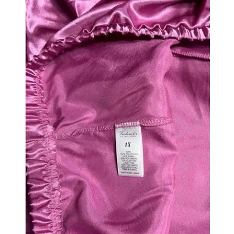 Frederick's of Hollywood Delphine Sexy 2 Piece Satin & Lace Pajamas Plus SZ 1X