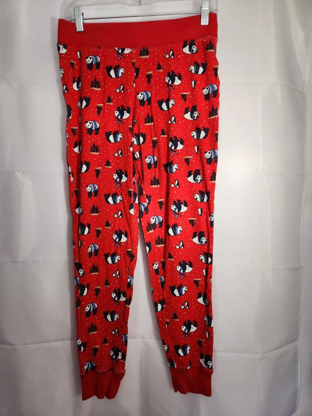 Red Panda Bear 100% Cotton 2pc PJ Winter Cozy Women's Medium Long Sleeve Stretch