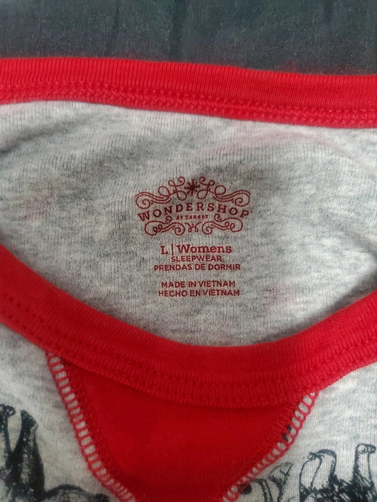 WONDERSHOP Pajama Set Women  "Feeling Festive" Safari Animals Xmas Large 2pc