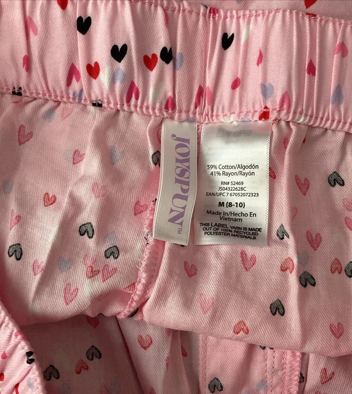 JOYSPUN LADIES PINK SAIL HEART PRINT WOVEN ELASTIC WAIST PJ SHORTS Sz M*
