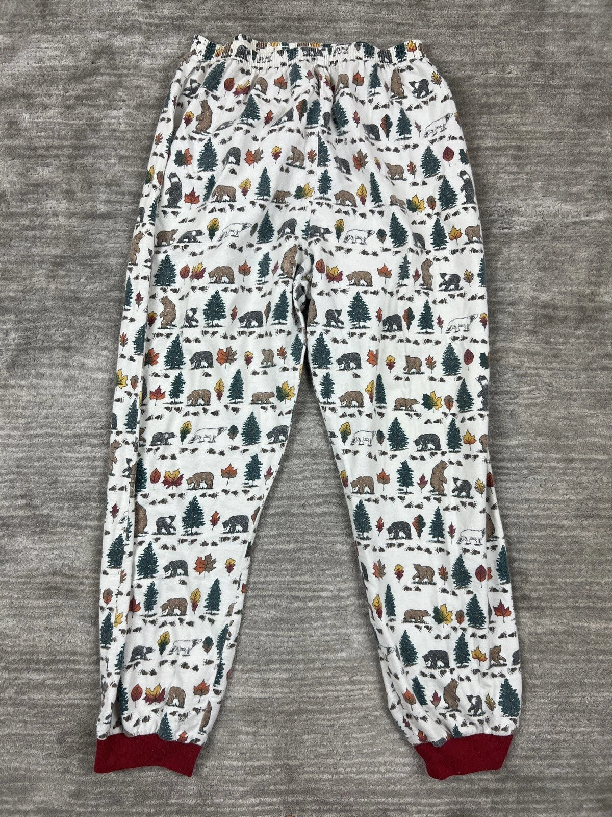 Personal Identity Intimates Pajama Suit Large White Bear Forest Print Two Piece