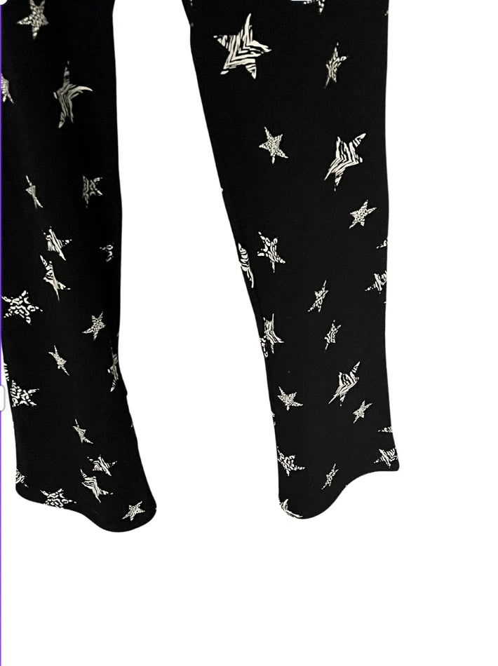 M&S COLLECTION BLACK PURE COTTON STAR PRINT PYJAMA SET