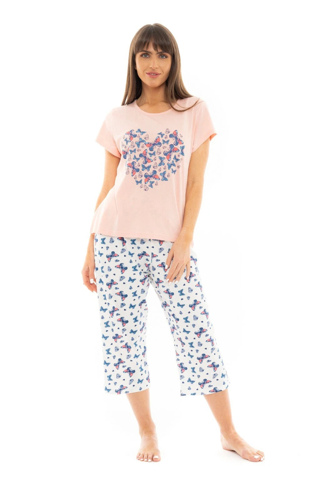 Suzy & Me Ladies 100% Cotton Jersey Crop Leg Pyjama