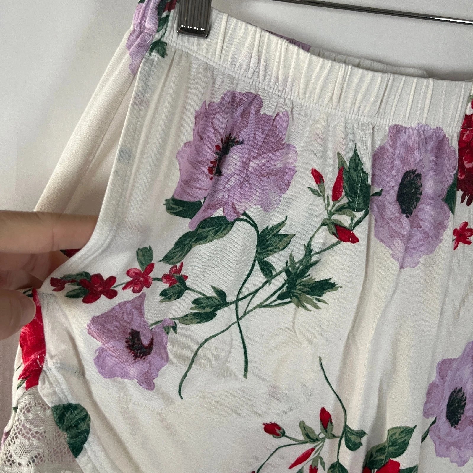 SOMA Cool Nights Pajamas Set PJs Small Cream Floral Cottage Fairy Tale Lounge