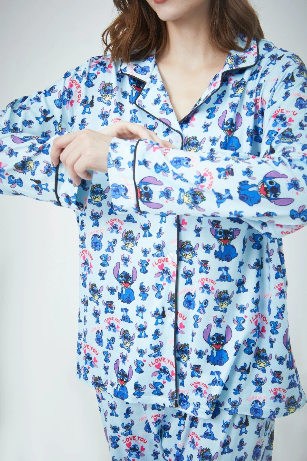 Lilo and Stitch Women Pajama Sets Long Sleeve Full-Length Bottom Size Large