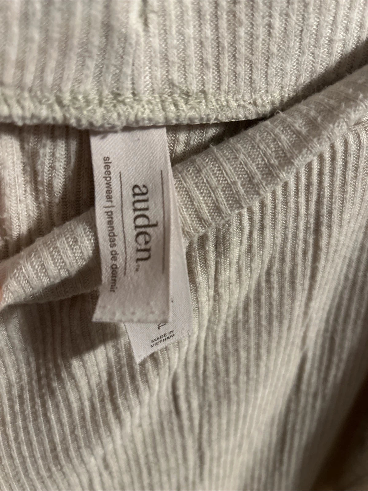 Auden pajama set XXL  30” Inseam Cream Colored