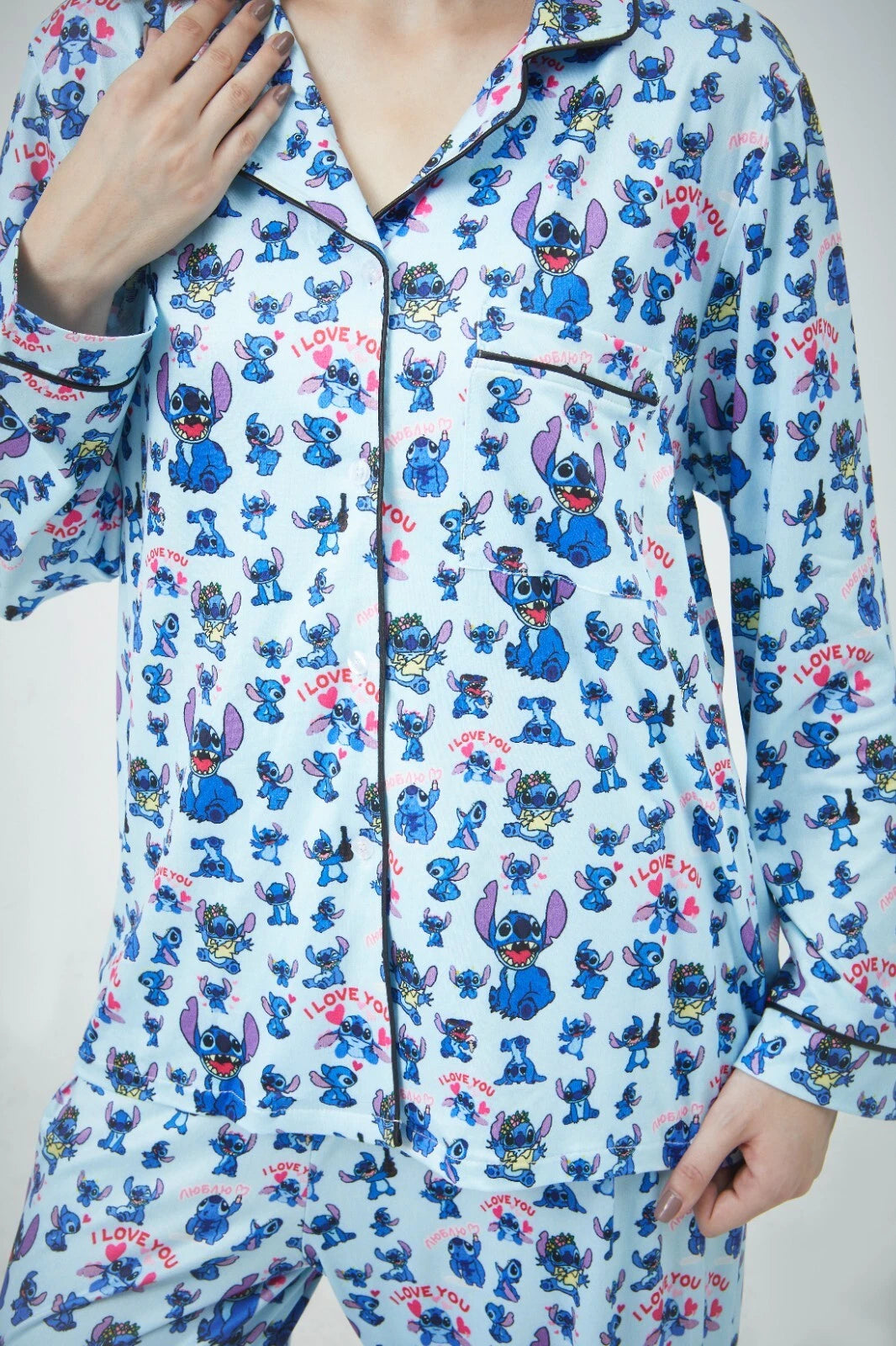 Lilo and Stitch Women Pajama Sets Long Sleeve Full-Length Bottom Size Large