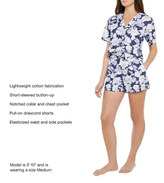 Gap Women's Lightweight Breathable Relaxed Fit 2-Piece Woven Pajama Set Small