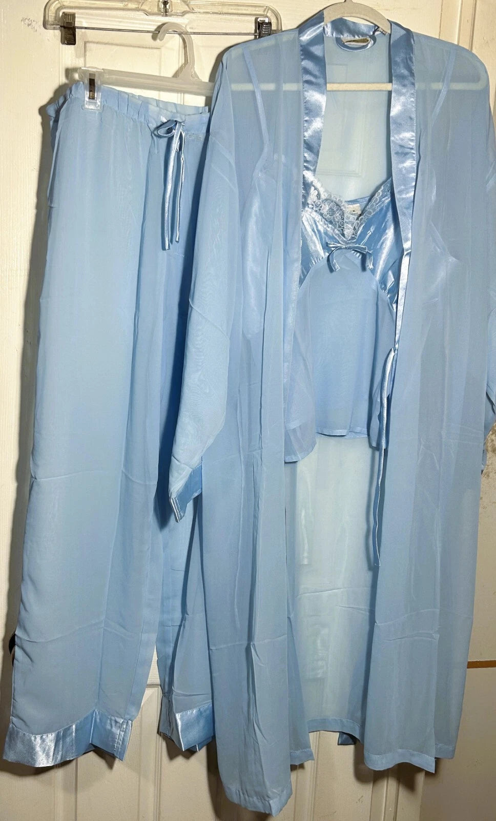 3PC Women Night Dress set XL Pajama Sleepwear Long Robe Nightwear pajamas Set