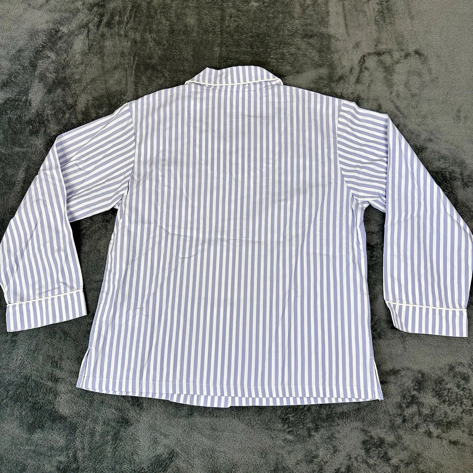 Bed Head 2pc Pajama Set Size Medium Blue Stripe Relax Fit Long Sleeve Women NWT