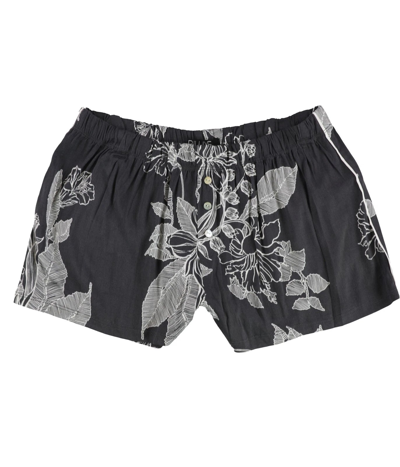 P.J. Salvage Womens Floral Print Pajama Shorts, charcoal, S