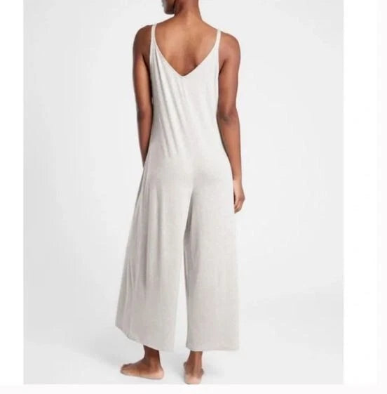 Athleta Gray Nighttime Bliss Sleep Romper Jumpsuit Lingerie PJ Small