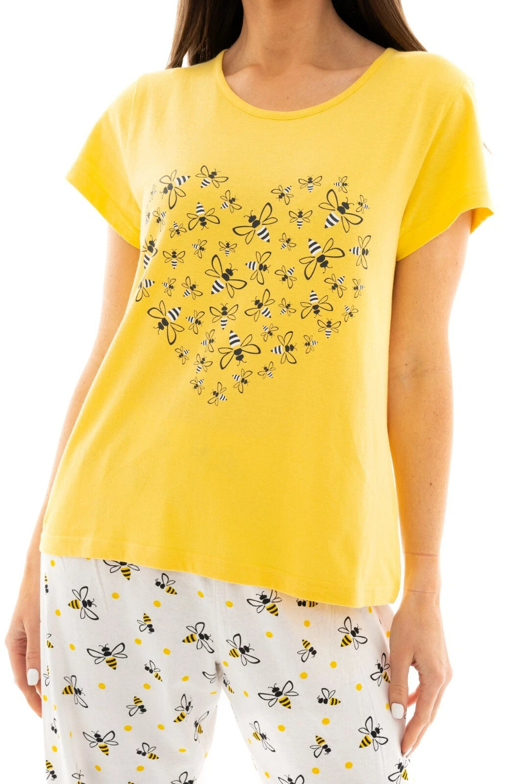 Suzy & Me Ladies 100% Cotton Jersey Crop Leg Pyjama