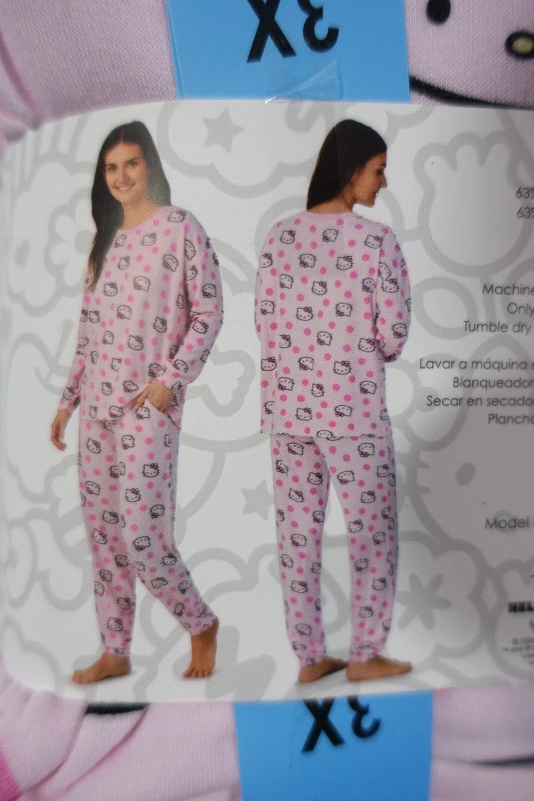 Hello Kitty Women 3X (28-30) Pajama Set Pink Lounge Soft Midweight NIP