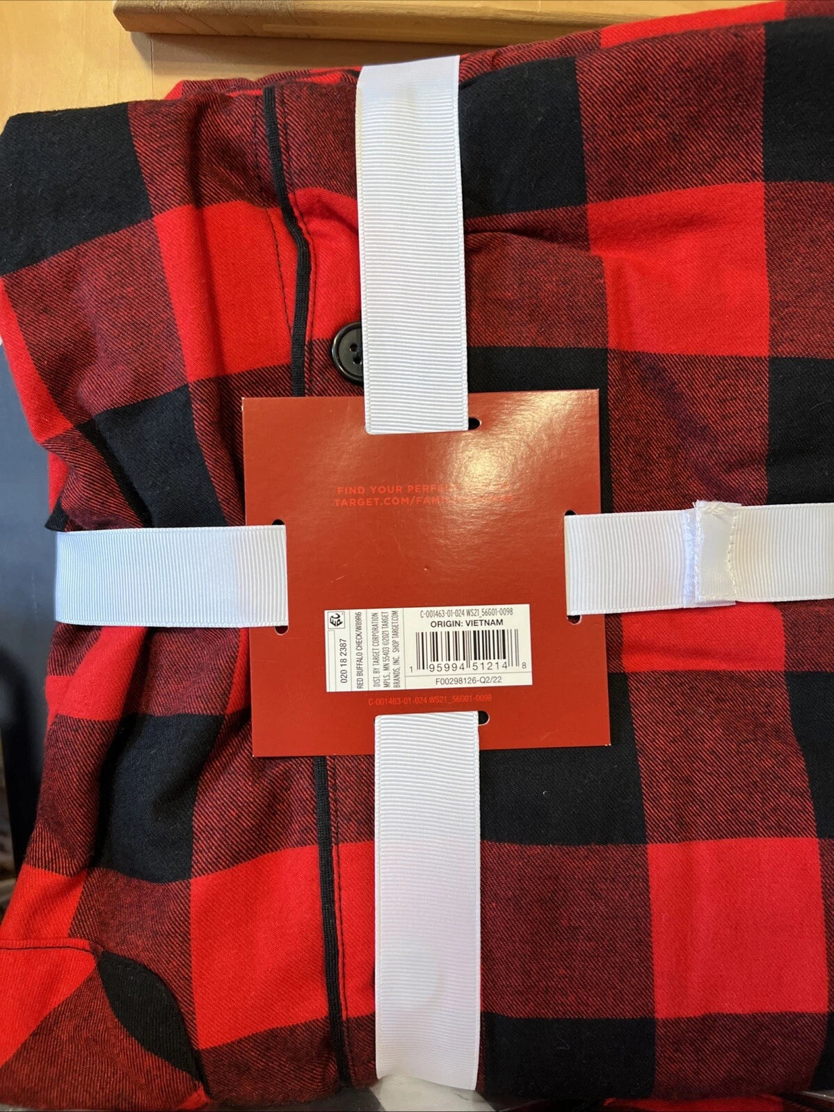 Women's Holiday Buffalo Check Plaid Flannel Matching Family Pajama Set Sz M A097