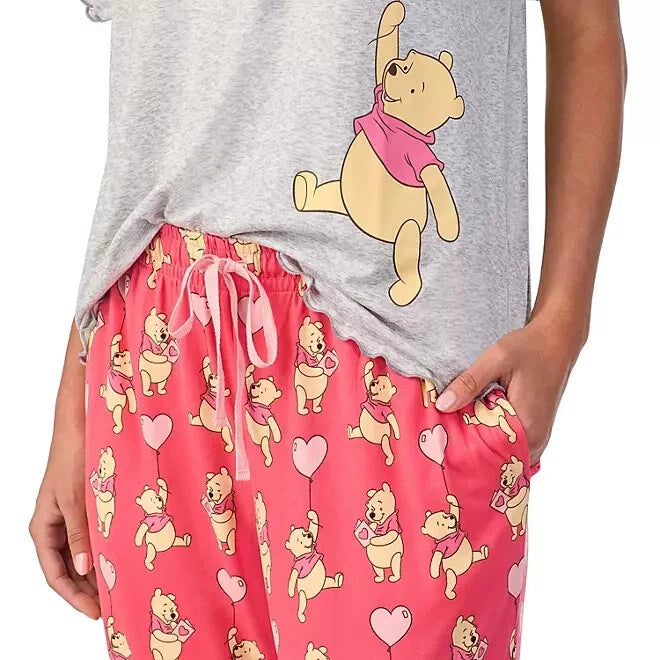 Winnie the Pooh Women's Short Sleeve and Pant Pajama Set Size S