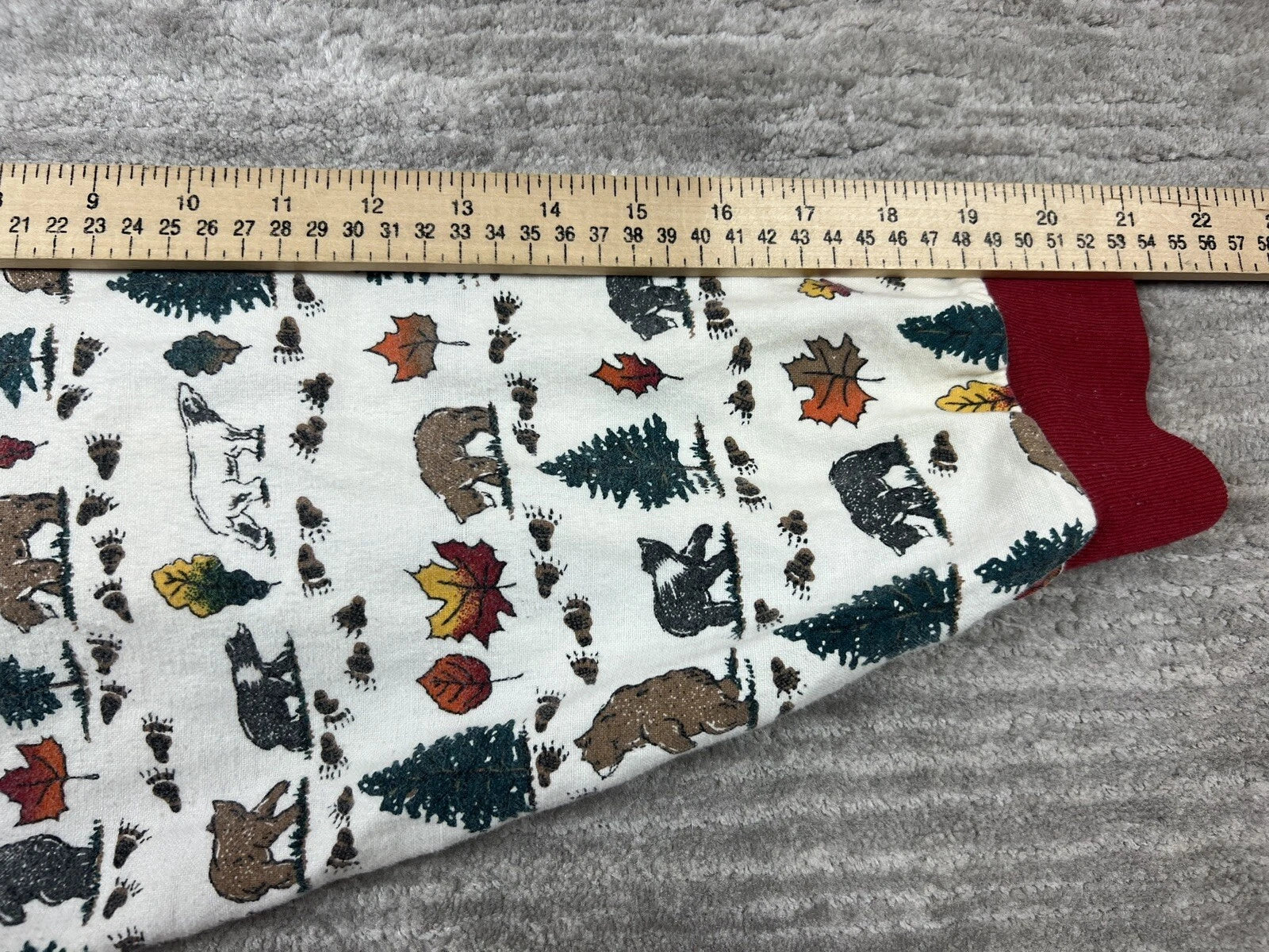 Personal Identity Intimates Pajama Suit Large White Bear Forest Print Two Piece