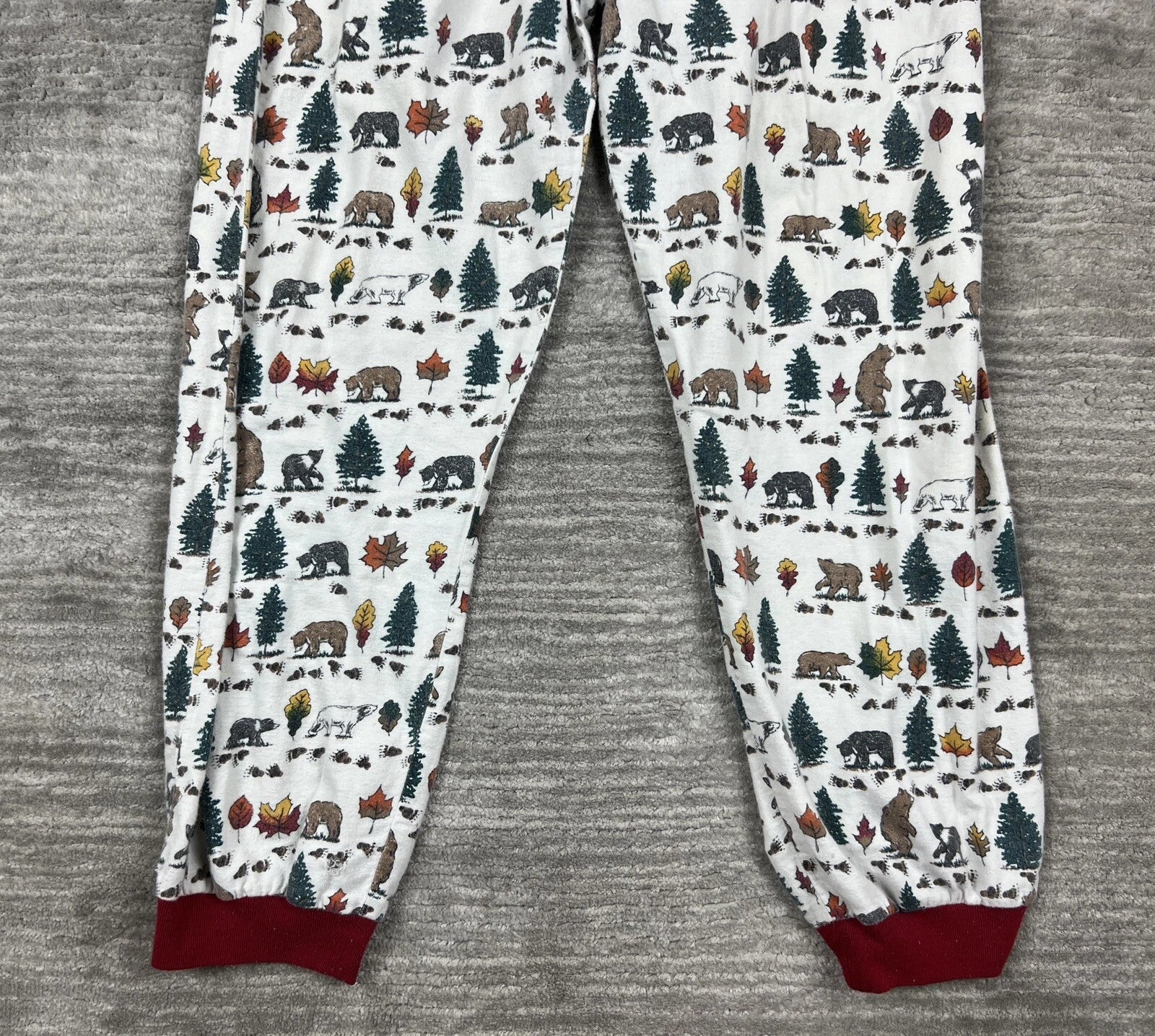 Personal Identity Intimates Pajama Suit Large White Bear Forest Print Two Piece