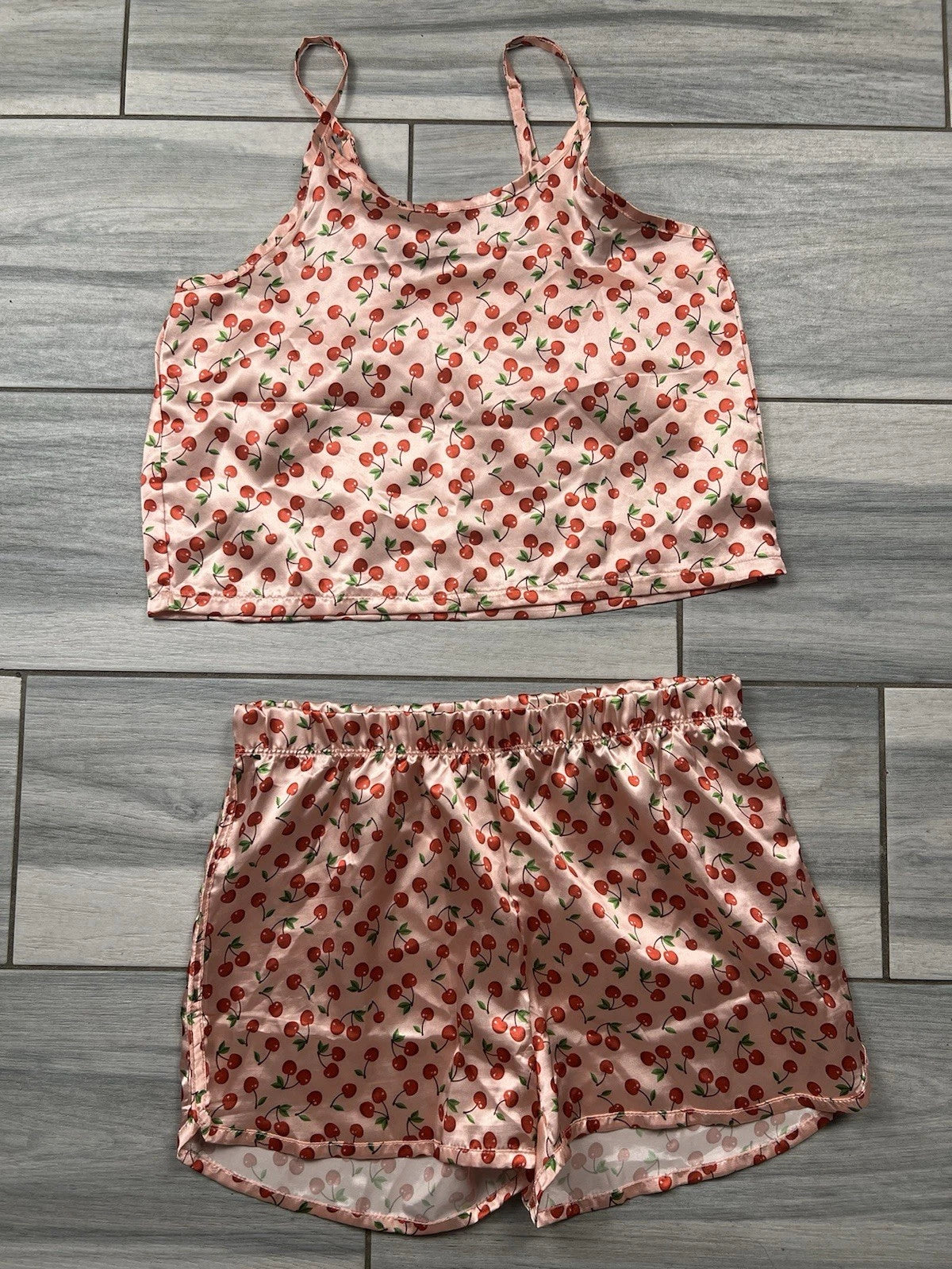 Women’s Pink Cherry Print Loungewear Set