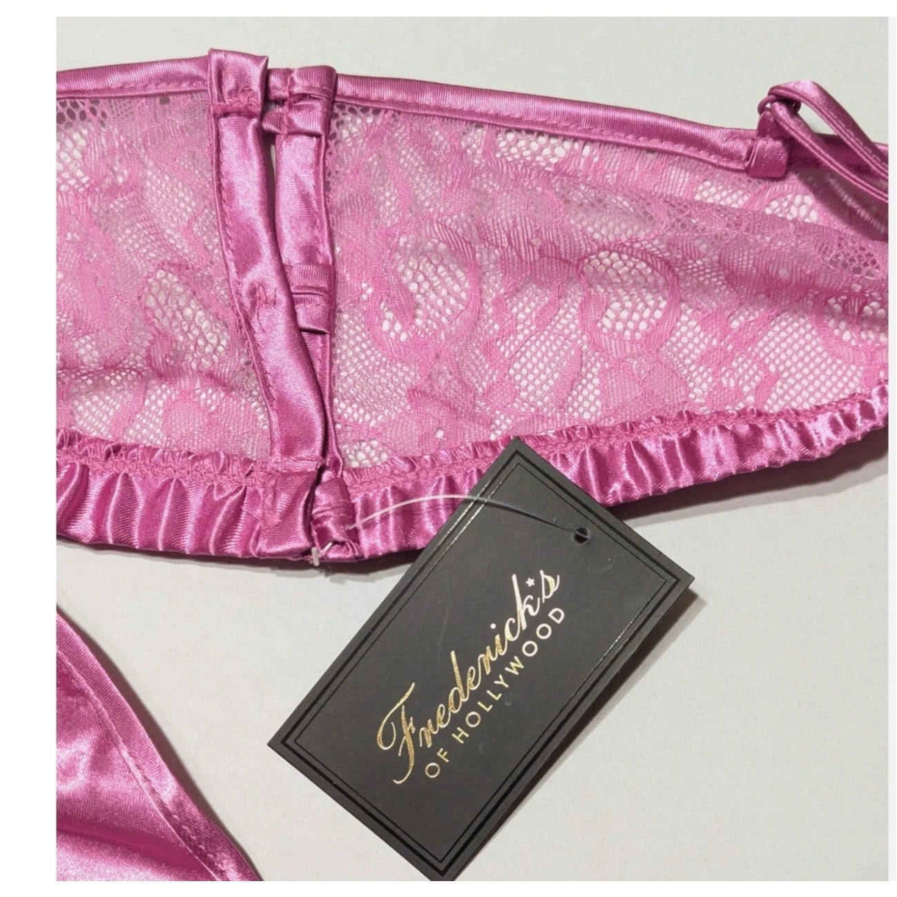 Frederick's of Hollywood Delphine Sexy 2 Piece Satin & Lace Pajamas Plus SZ 1X