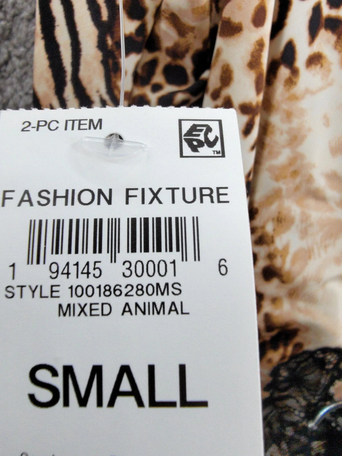 INC International Concepts Printed Shortie Pajama Set Women's S Mixed Animal