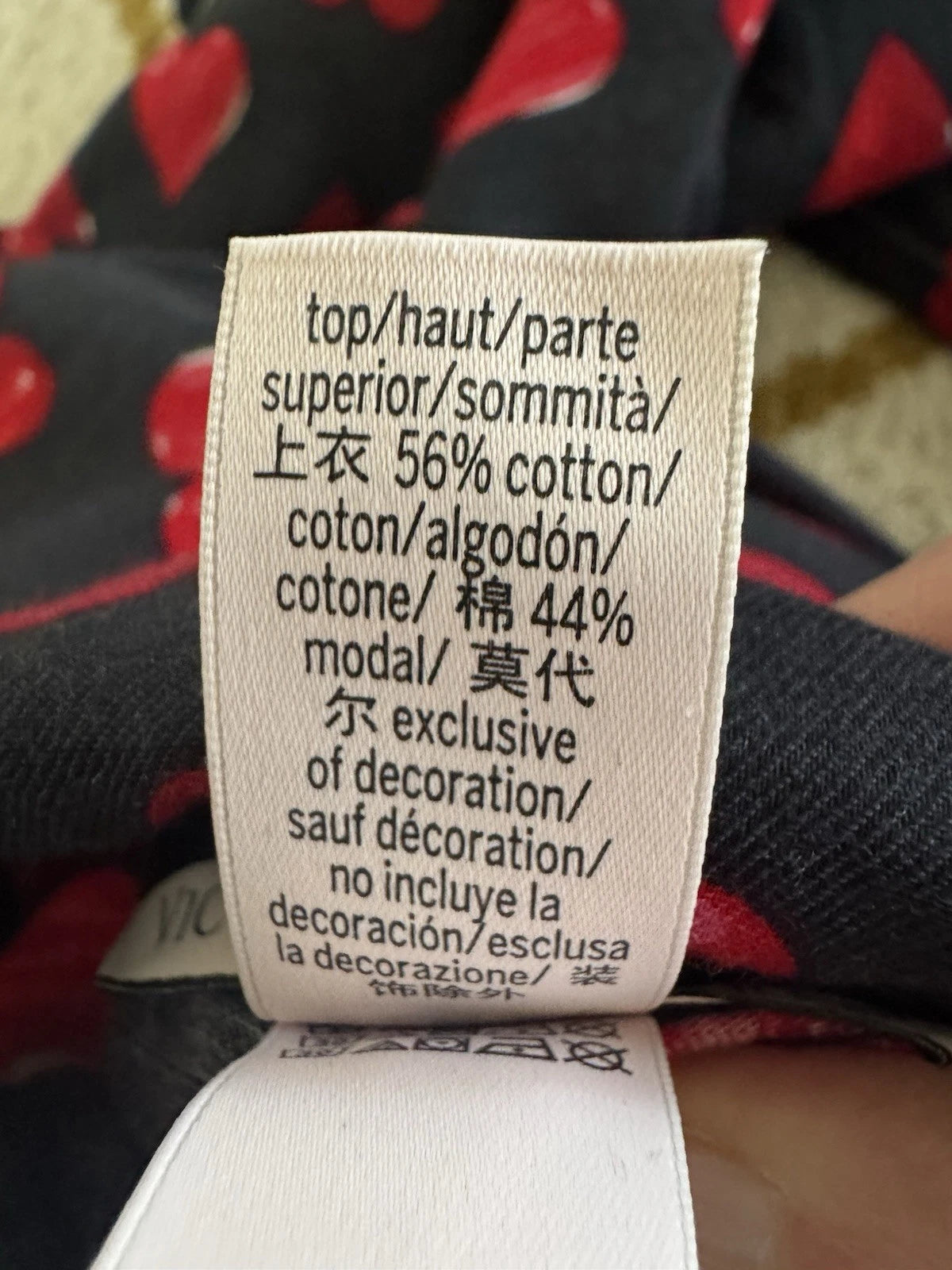 Victorias Secret Pajama Set L Heart Button Up Shirt Pant Sleepwear Cotton Black