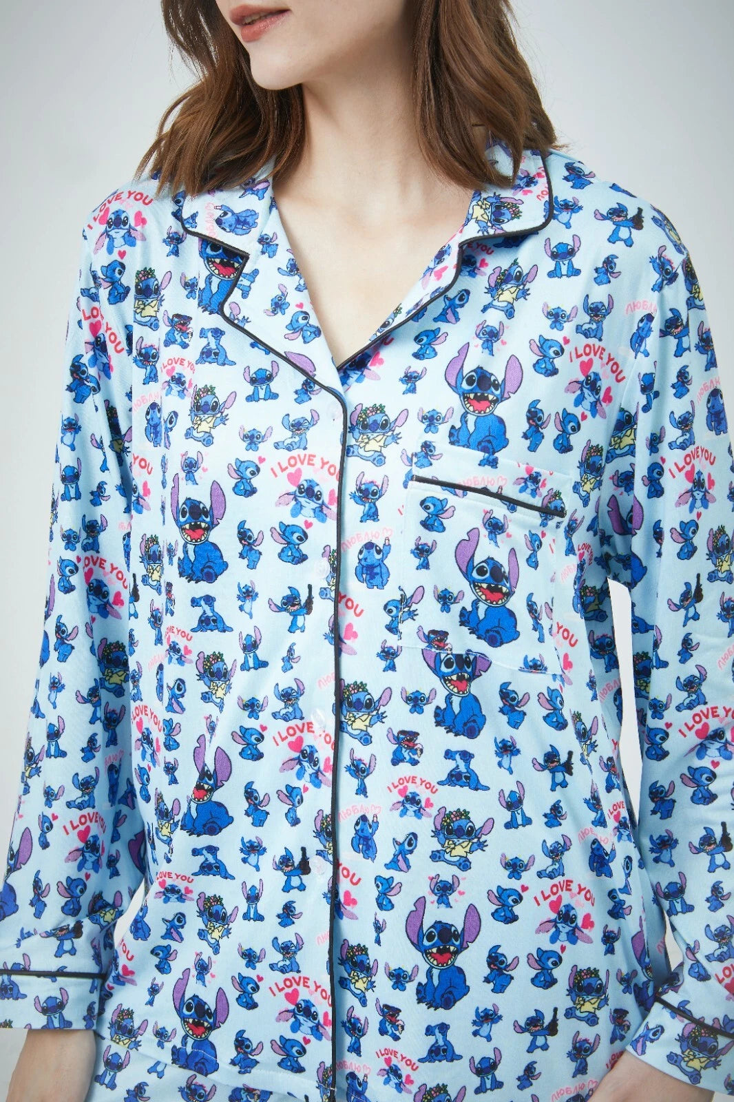 Lilo and Stitch Women Pajama Sets Long Sleeve Full-Length Bottom Size Large
