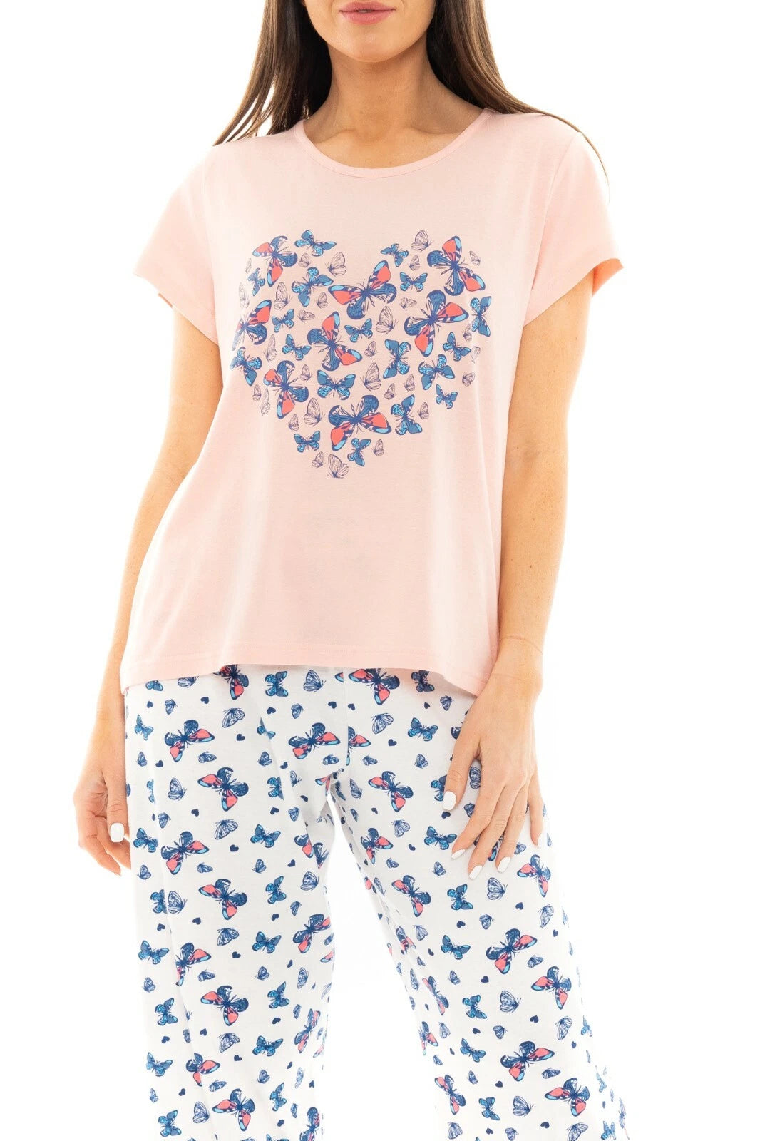 Suzy & Me Ladies 100% Cotton Jersey Crop Leg Pyjama