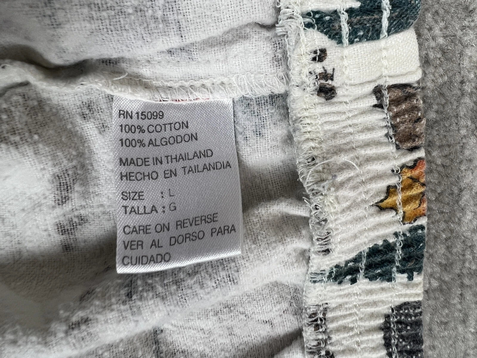 Personal Identity Intimates Pajama Suit Large White Bear Forest Print Two Piece