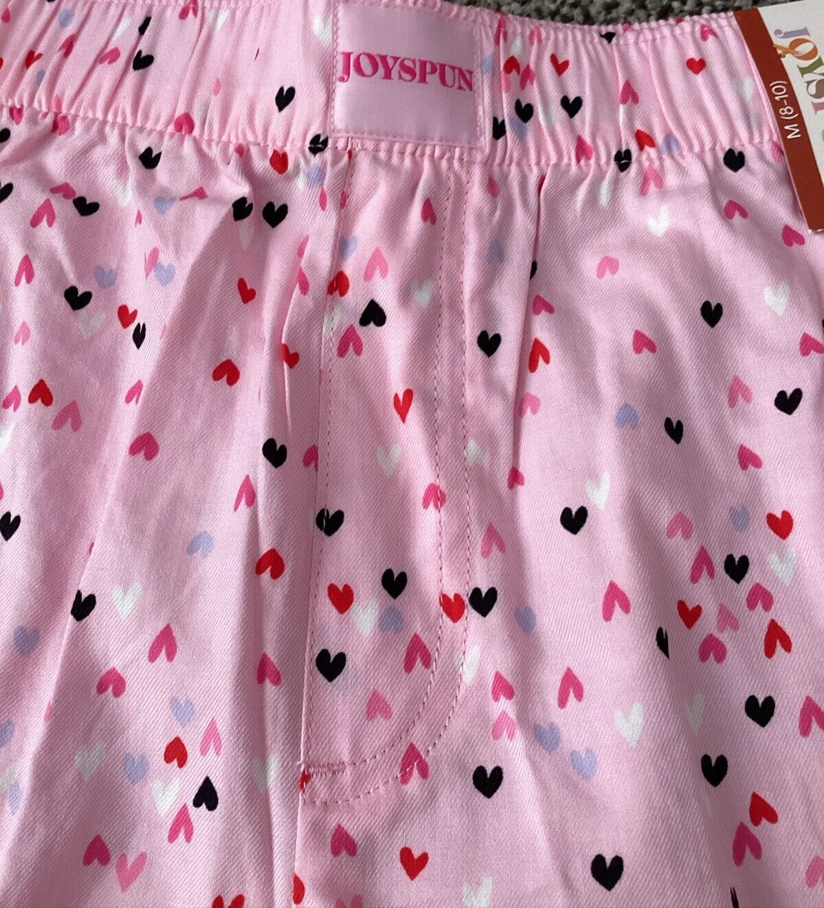 JOYSPUN LADIES PINK SAIL HEART PRINT WOVEN ELASTIC WAIST PJ SHORTS Sz M*