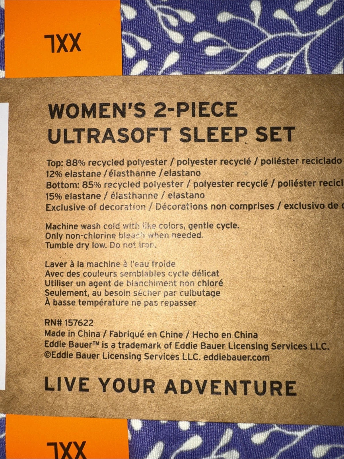 NWT  XL. Eddie Bauer Ladies’ 2-piece Ultra soft Extra Large  Sleep Set