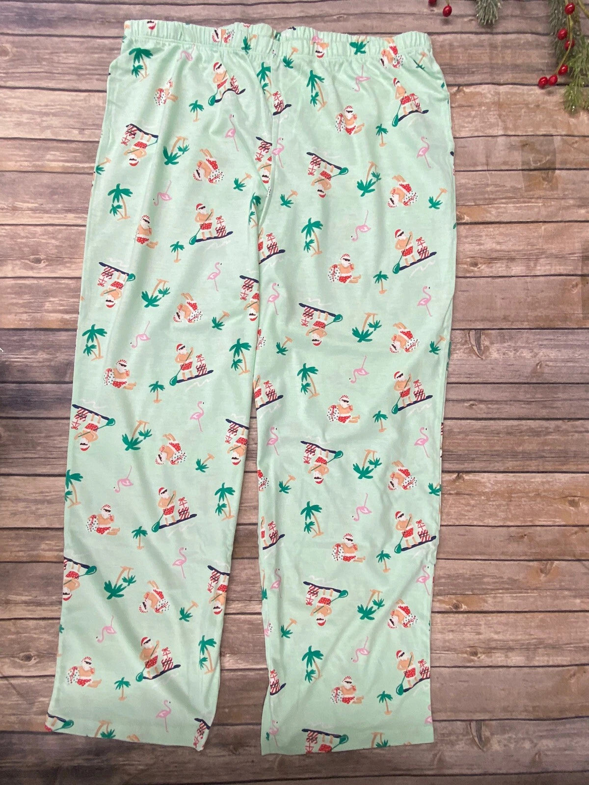 Women's Matching Tropical Santa Pajamas set Christmas sleepwear pj's Size 2XL