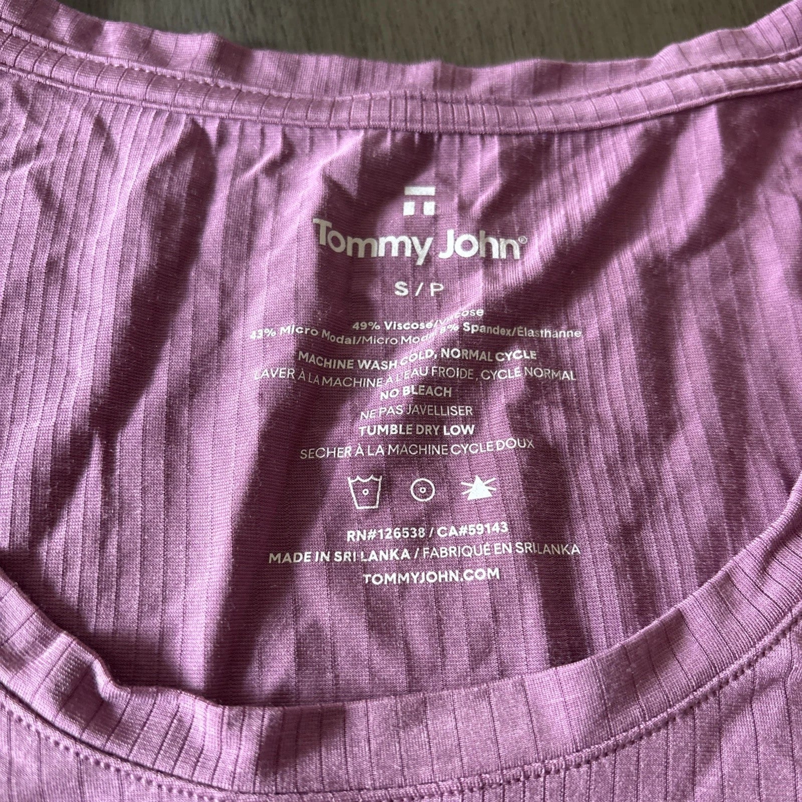Tommy John Size Small Women's Second Skin Sleep Tee & Short Set Lilac NWT
