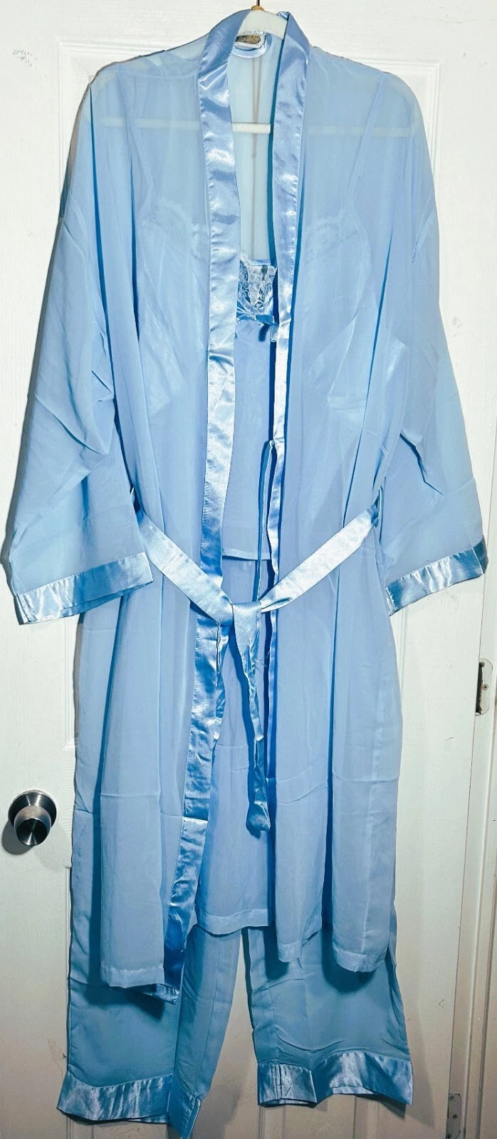3PC Women Night Dress set XL Pajama Sleepwear Long Robe Nightwear pajamas Set