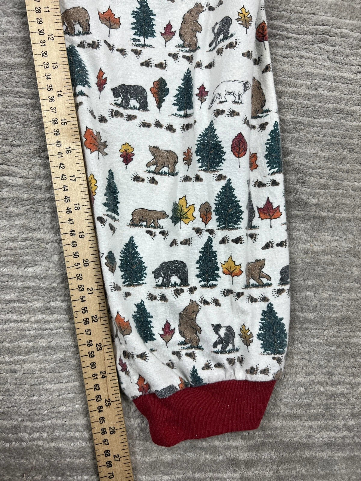 Personal Identity Intimates Pajama Suit Large White Bear Forest Print Two Piece