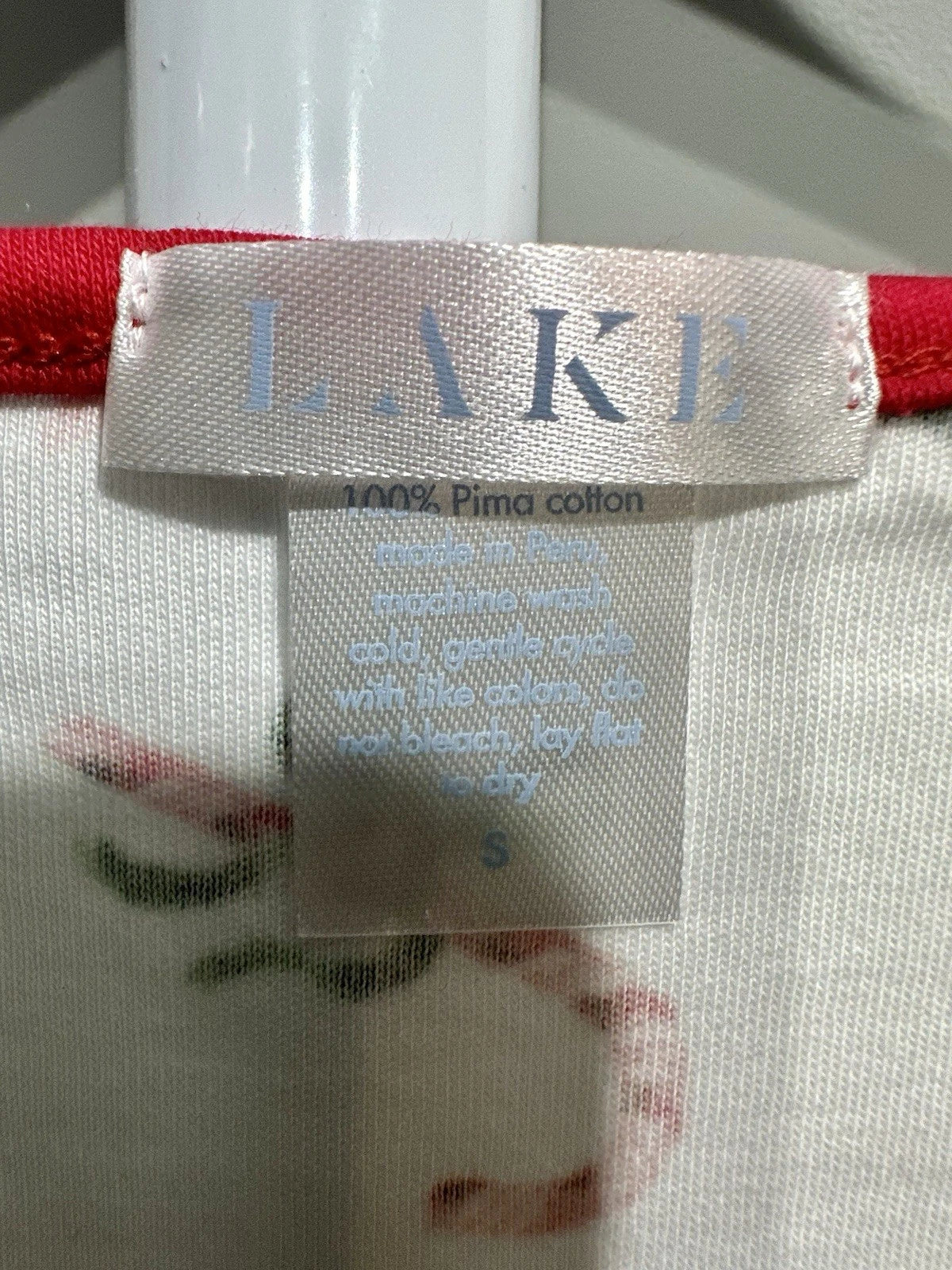 Lake Pajamas Set Pima Cotton Long-Long Sleeve Crop  Christmas White New Size S