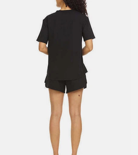Flora Nikrooz Women's 2 Piece Lounge Set Terry Top Shorts (BLACK S/M)NWOT
