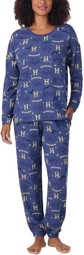 Harry Potter Hogwarts Women's Pajama Set, Blue, S