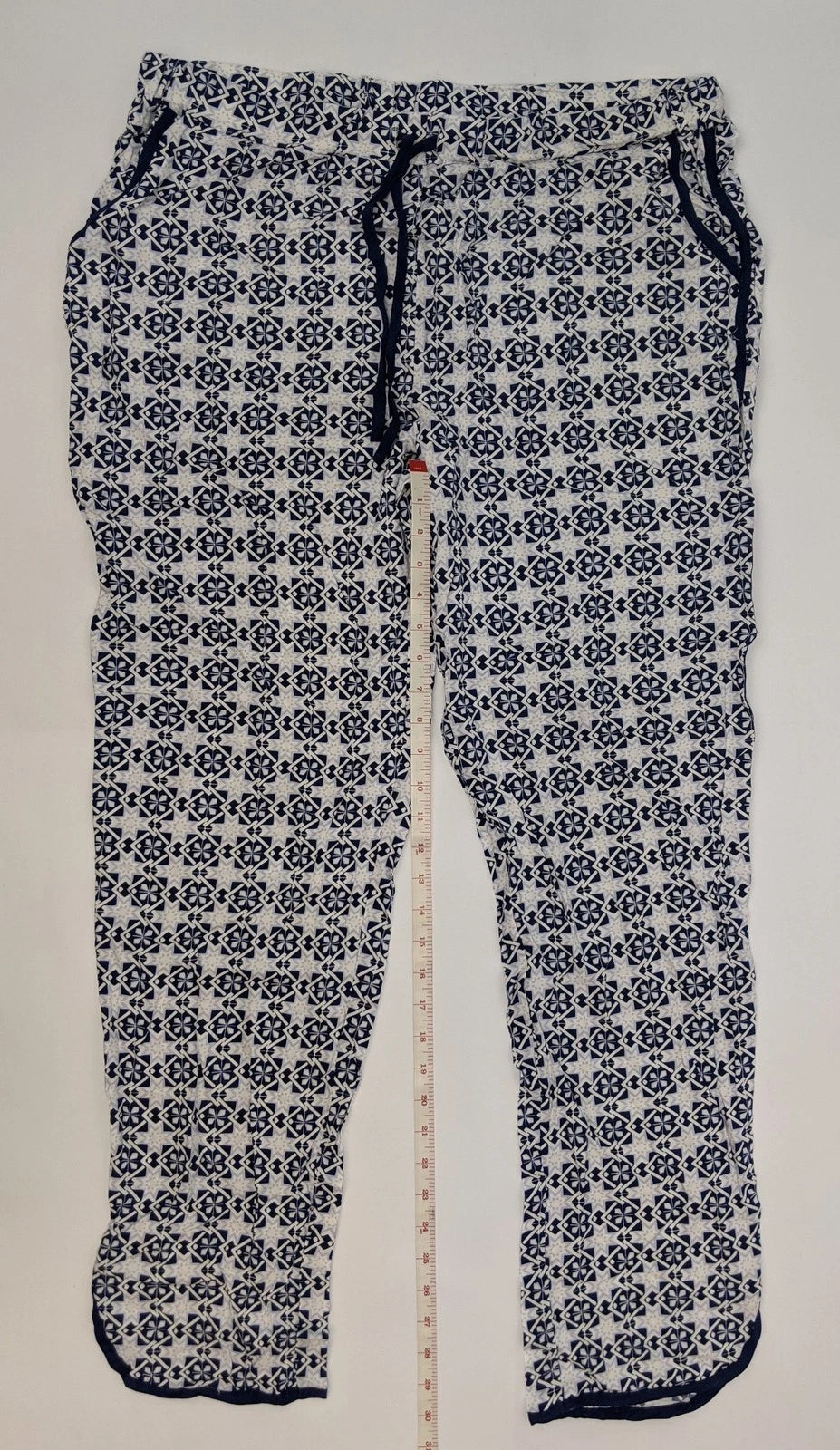ASOS Womens Pajama Set Shirt and Pants White Blue Size 10