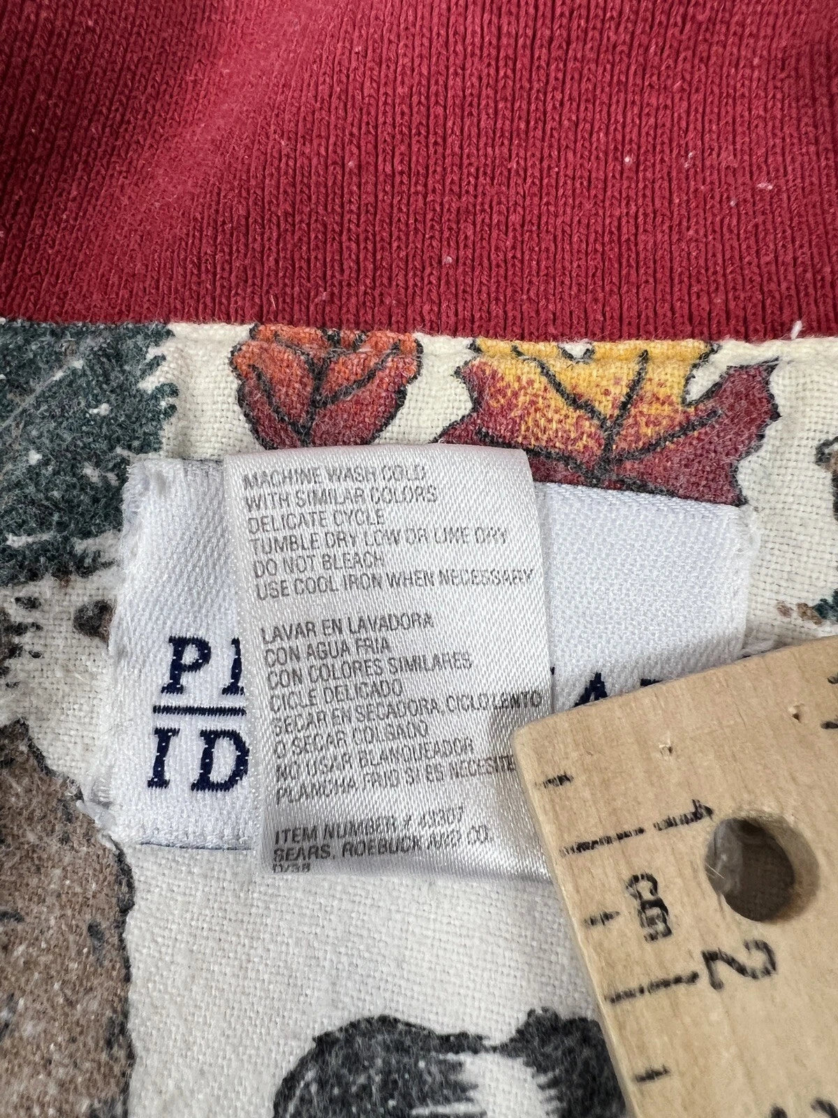 Personal Identity Intimates Pajama Suit Large White Bear Forest Print Two Piece