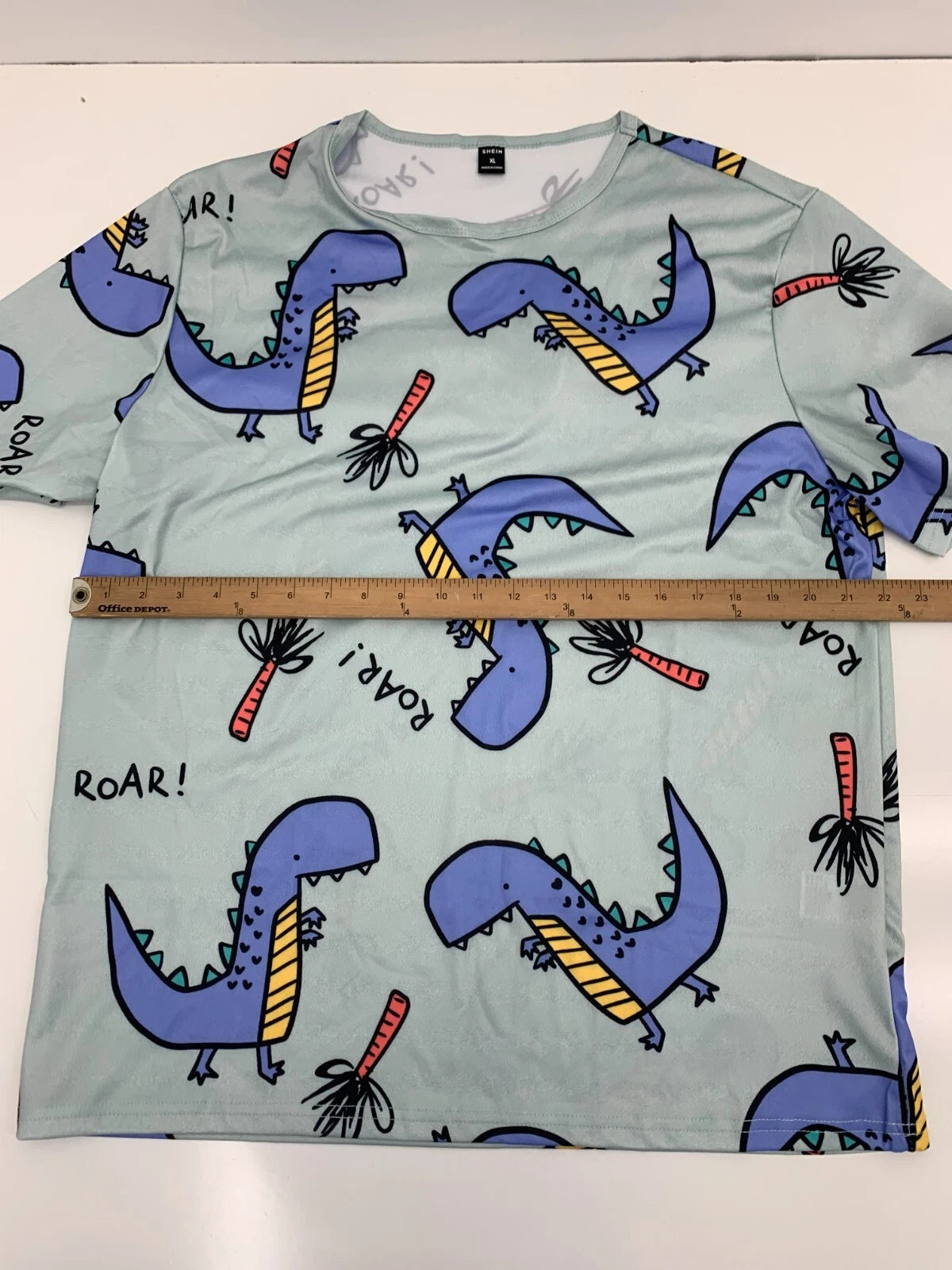 Shein Womens Green Dinosaur Print Pajama Set Size XL